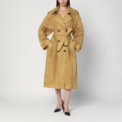 ジャケット・アウター Double Cloth Peach Trench Coat #size1 PEACH TRENCHCOAT WITH DECORATIVE BELTS – InAvati