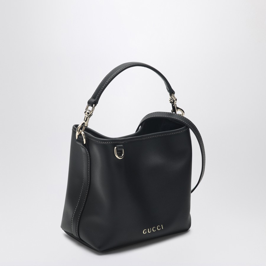 ショルダーバッグ・ポシェット Gucci Black Leather Gg Emblem Bucket Bag GG Emblem small bucket bag in black leather | GUCCI® US
