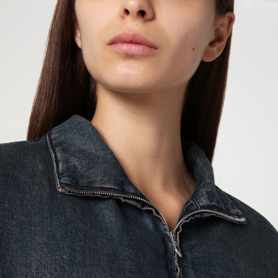 ジャケット Diesel De-Flower jacket in medium blue with faded effect Diesel De-Flower jacket in medium blue with faded effect
