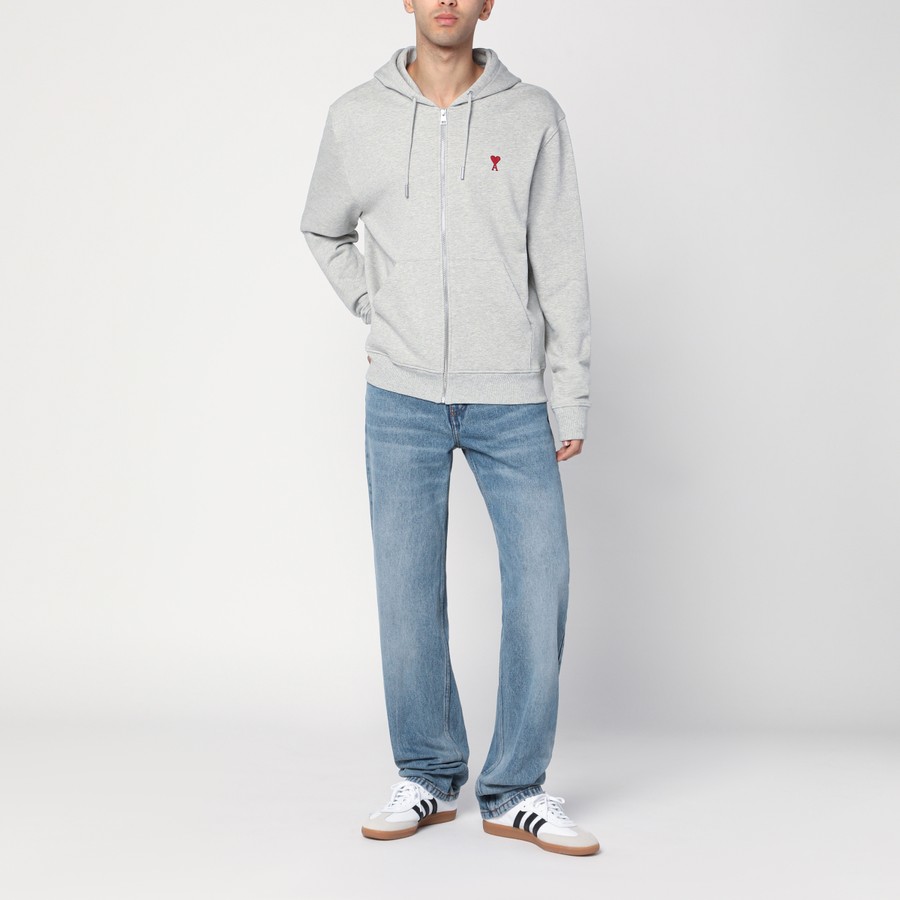 ★【AMI PARIS】★de Coeur Tone-On-Tone Sweatshir.t Grey★ SMOKE GREY Tonal Ami de Coeur Sweatshirt | AMI PARIS