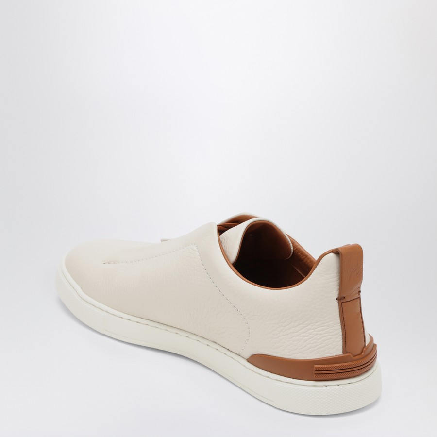 ZEGNA White leather Triple Stitch sneakers TheDoubleF