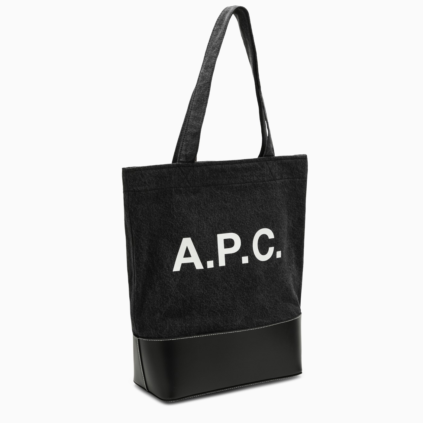 A.P.C. Medium Axel black cotton tote bag with logo TheDoubleF