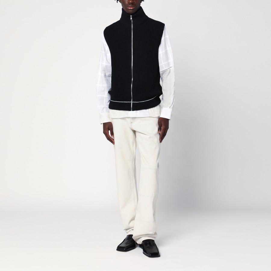 ベスト・ジレ MM6 Maison Margiela SS25 GILET (S62FB0069 M35436 102) Mm6 Maison Margiela Single-Breasted Vest (MM6 Maison