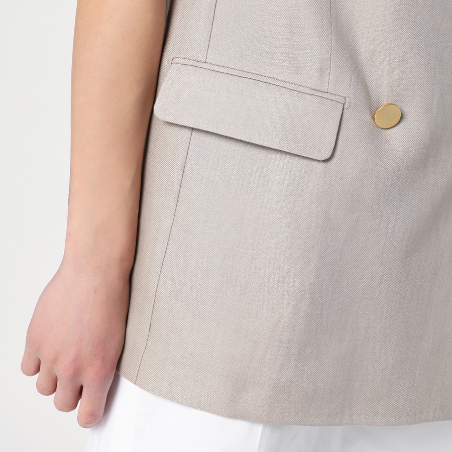 ジャケット Tagliatore Beige double-breasted linen vest Tagliatore Beige double-breasted linen vest | TheDoubleF