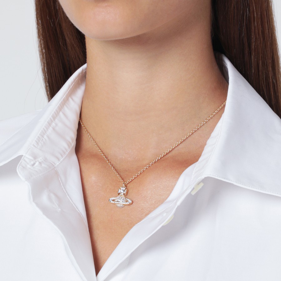 Vivienne Westwood Orb pendant necklace in gold with crystals