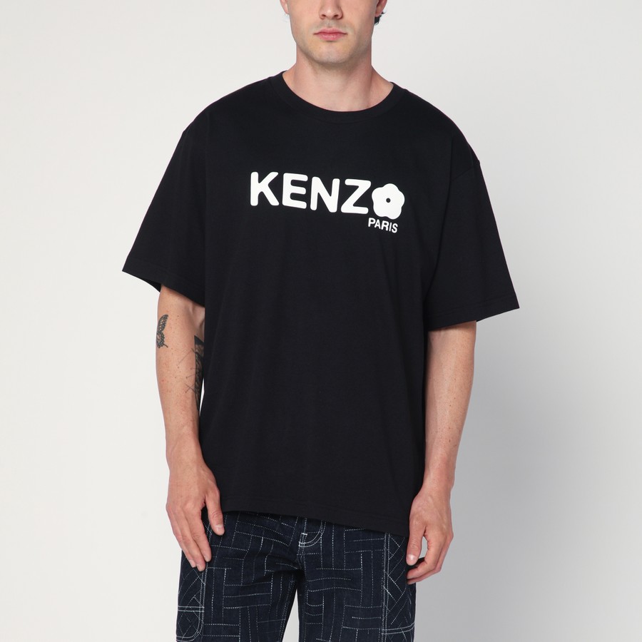 Tシャツ・カットソー Kenzo Black Cotton T-Shirt With Logo KENZO Black cotton T-shirt with logo | TheDoubleF