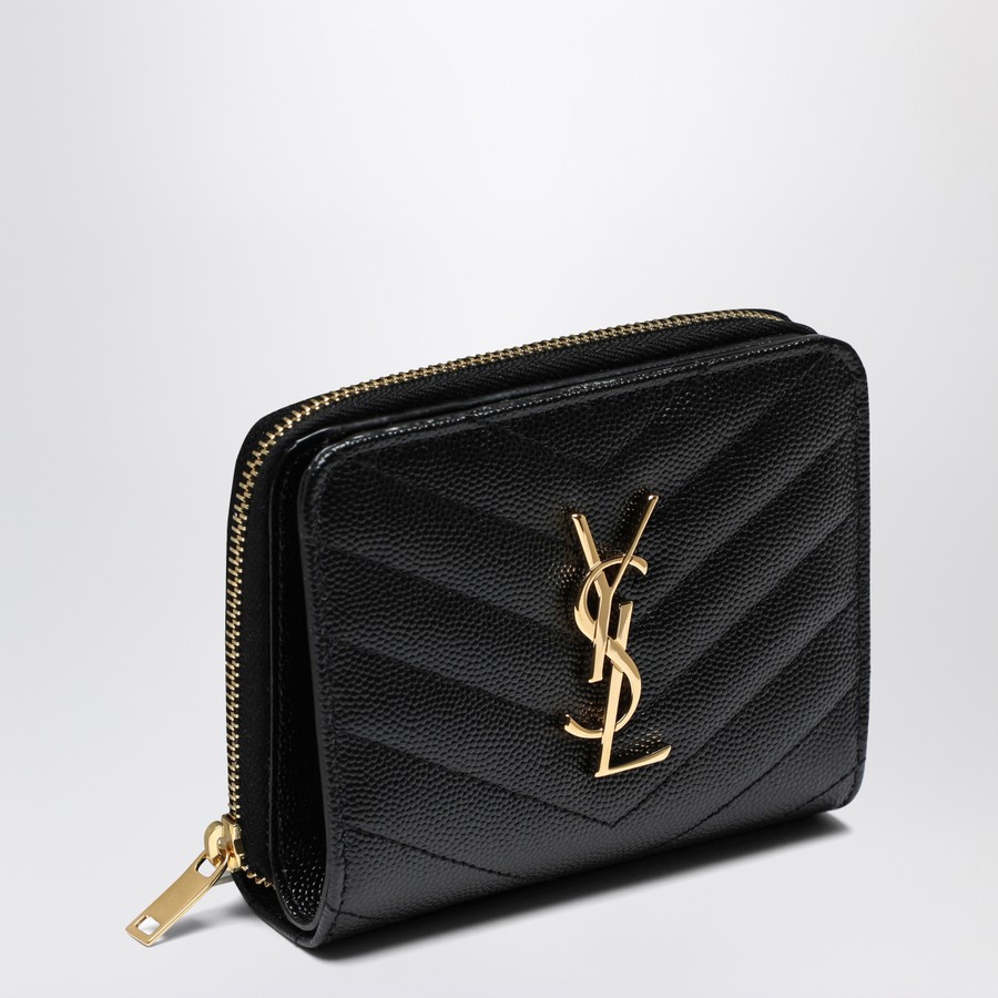 Saint Laurent Cassandre compact wallet black | TheDoubleF
