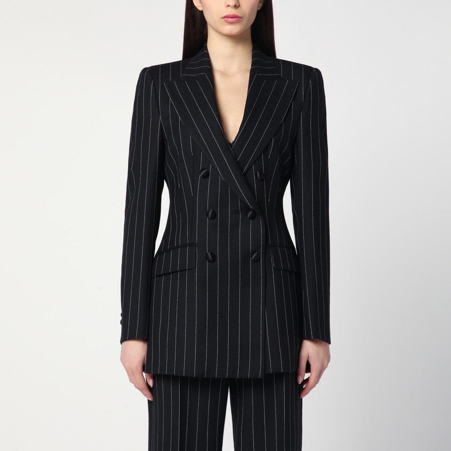 【関税&送料込】Dolce&Gabbana Double-Breasted Black Pinstrip Dolce&Gabbana Double-breasted black pinstriped jacket