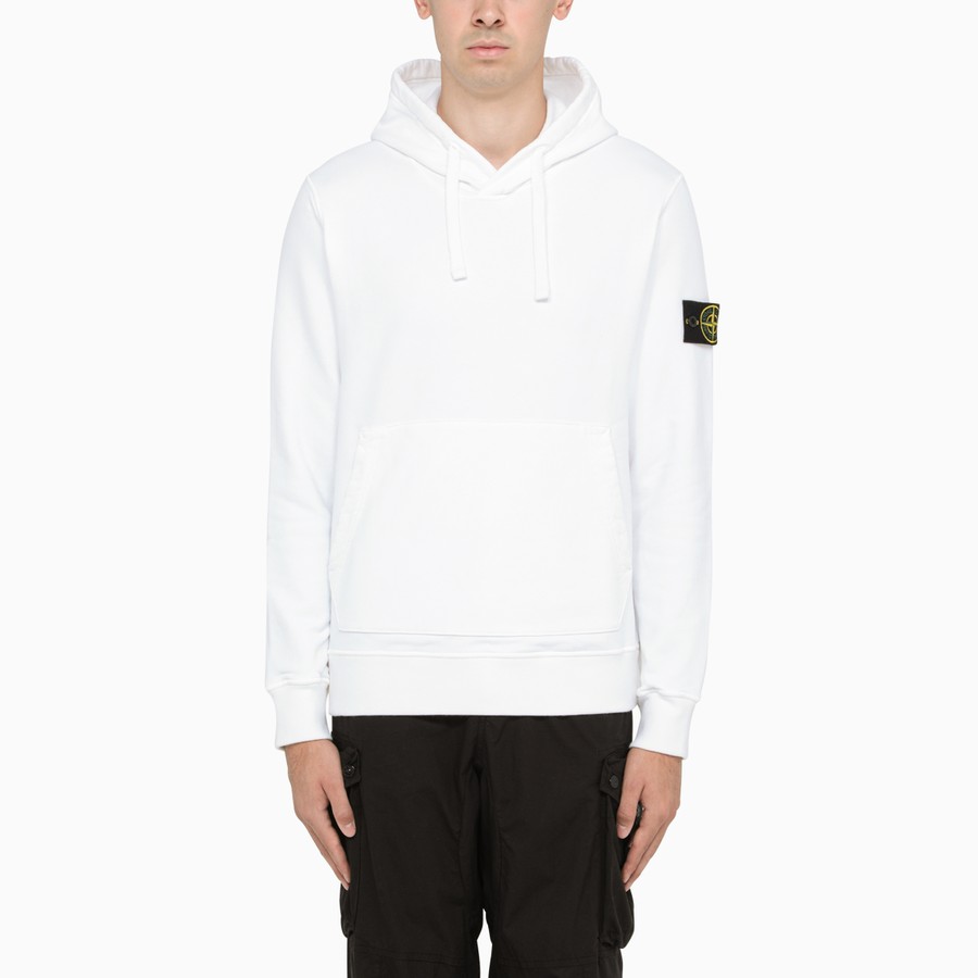 White hoodie stone island clearance