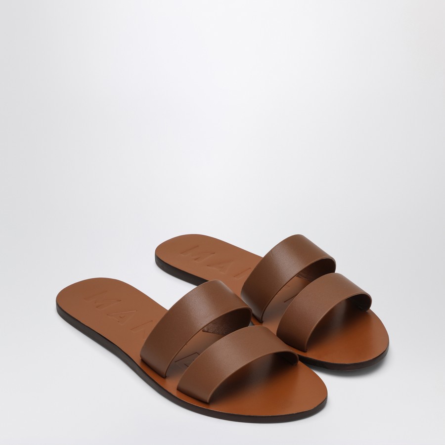 サンダル・ミュール MANEBI Women Sandals P9 7Y0LE TA BROWN Manebí Brown leather sandals with straps | TheDoubleF