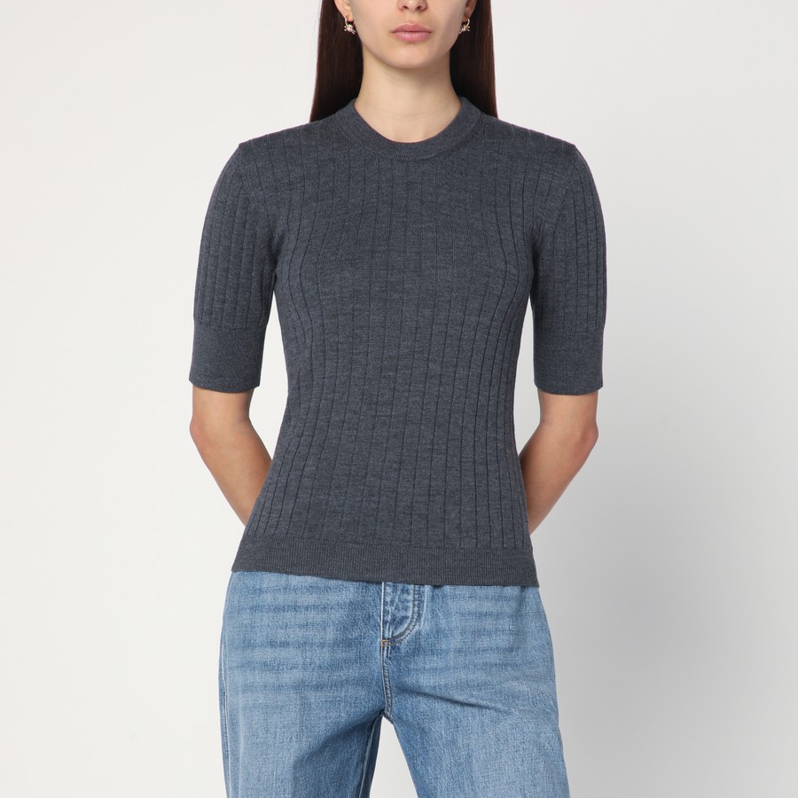 Pull gris anthracite en laine