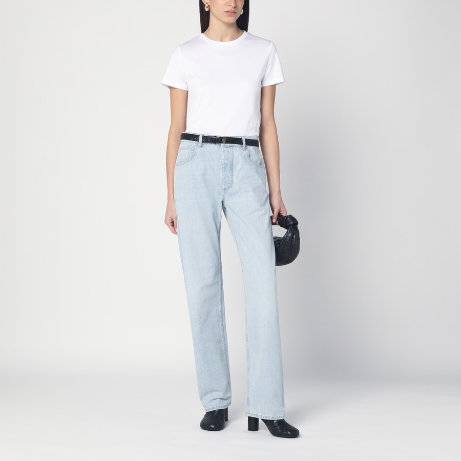 パンツ BOTTEGA VENETA Curve Denim Light Blue Bleached wide leg jeans | Bottega Veneta | OTTODISANPIETRO