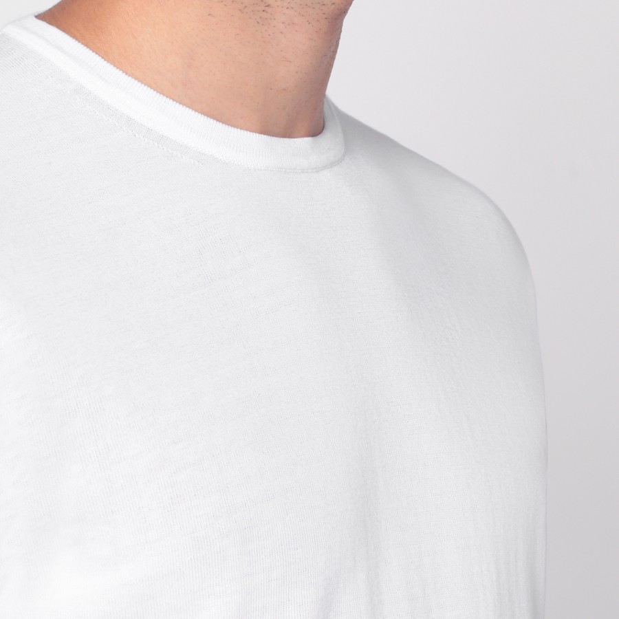 Tシャツ・カットソー ROBERTO COLLINA Men T Shirts RB10121RB10 01 WHITE Roberto Collina White ribbed cotton T-shirt | TheDoubleF