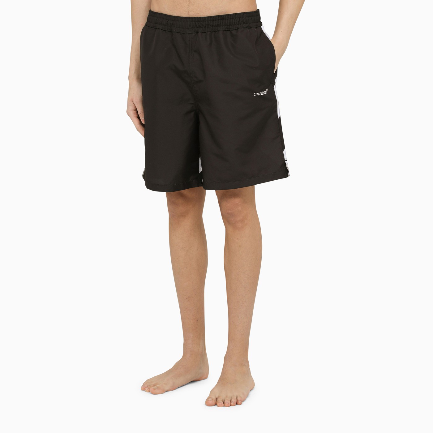 OffWhite™ Diag swimming trunks black/white TheDoubleF