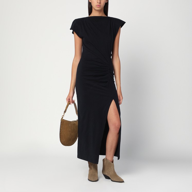 The Attico Black midi dress with logoed zip puller | TheDoubleF