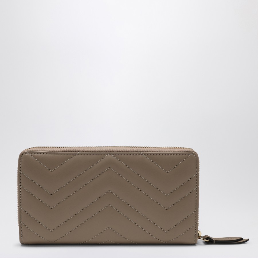 GUCCI Taupe Marmont GG zip around wallet | TheDoubleF
