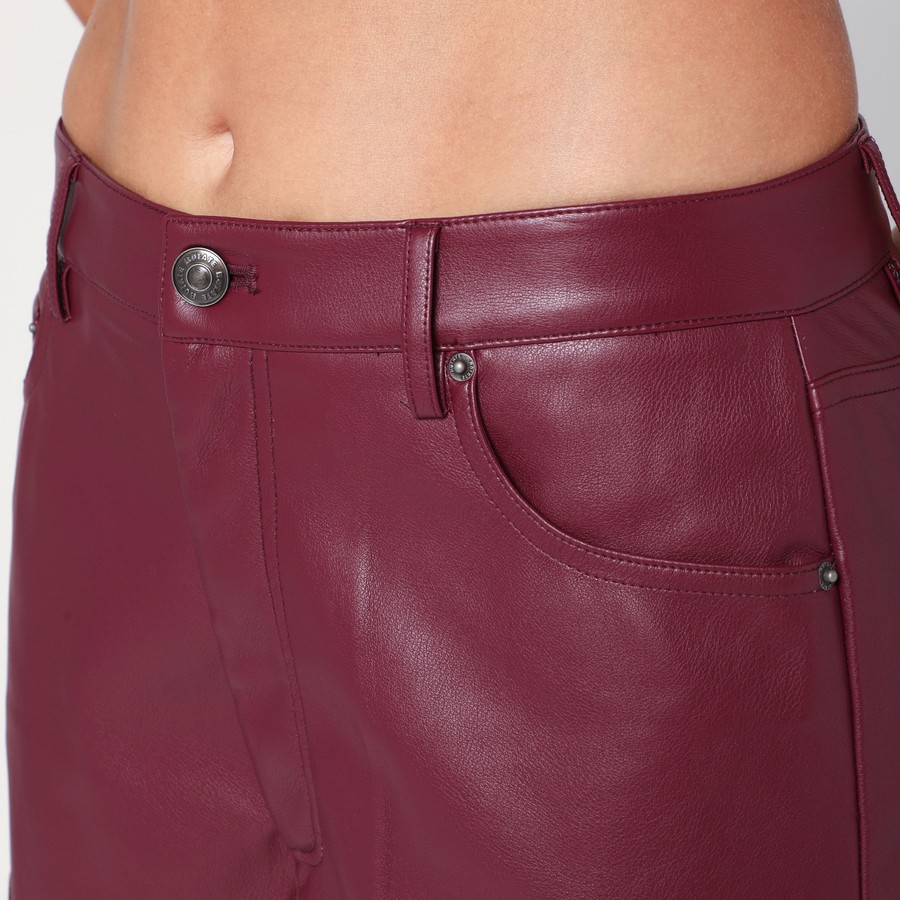 パンツ Rotate Birger Christensen Bordeaux Faux Leather Trousers ROTATE Birger Christensen Bordeaux faux leather trousers
