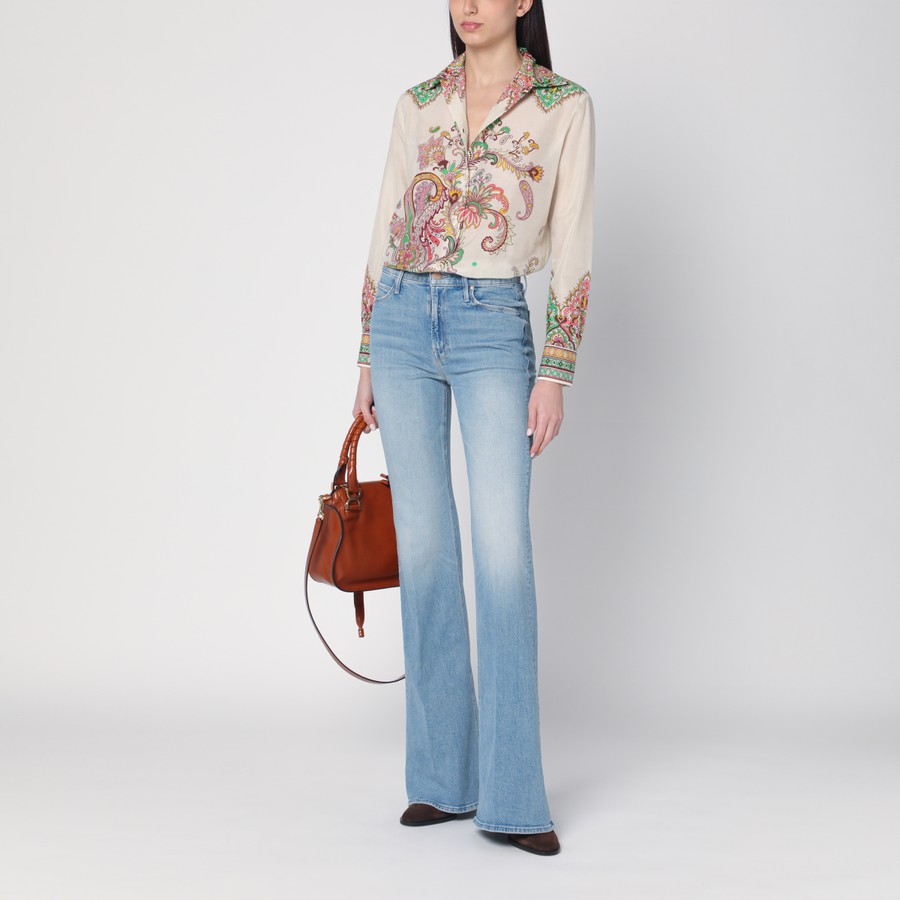 ボトムスその他 Mother Flared jeans The Doozy light blue washed MOTHER The Doozy high-rise flared recycled jeans | NET-A-PORTER