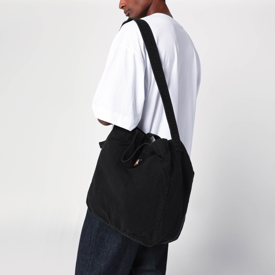 トートバッグ Polo Ralph Lauren Large black canvas tote bag with logo Polo Ralph Lauren Large black canvas tote bag with logo