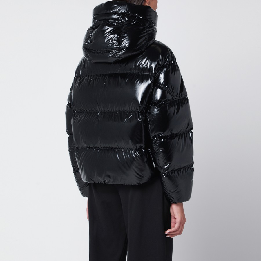 MONCLER ジャケット ブラック Moncler X Edward Enninful Black shiny nylon hooded down jacket