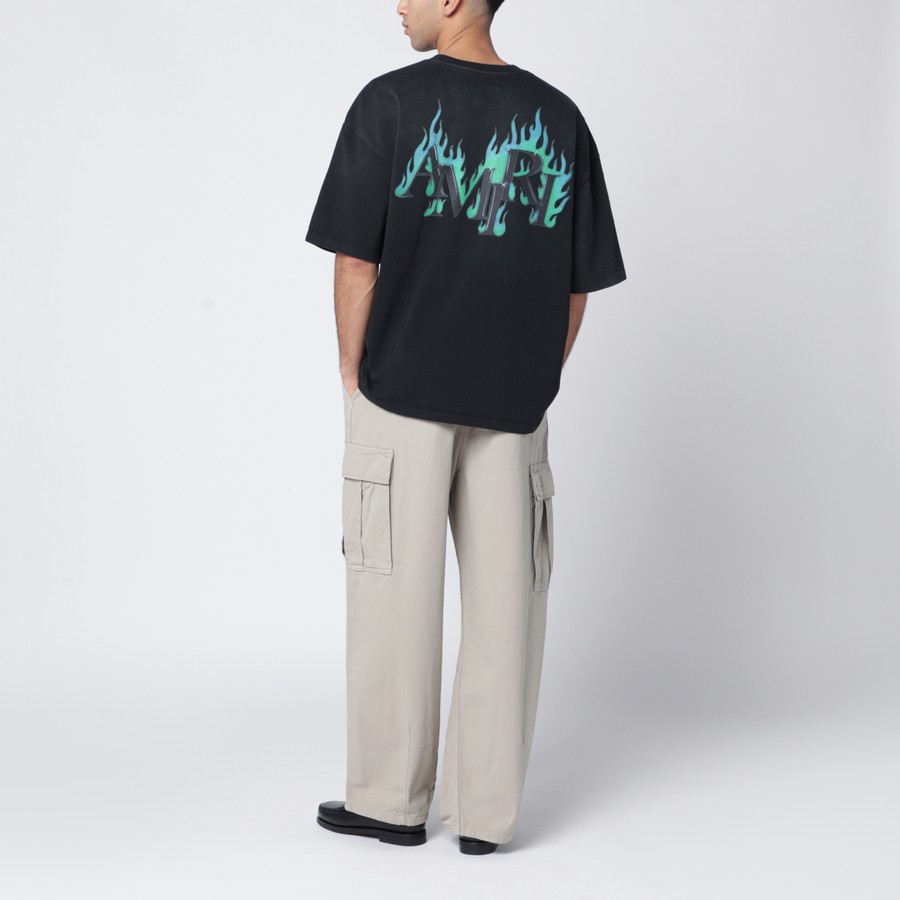 AMIRI Black T-shirt with Flames logo print | TheDoubleF