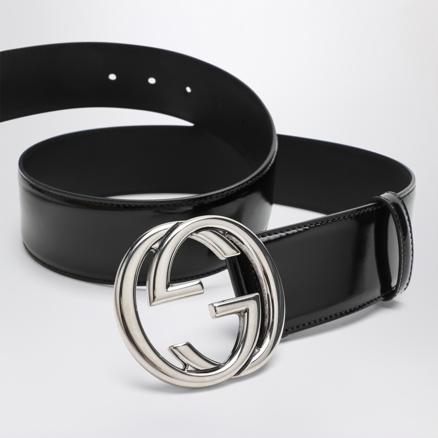 GUCCI Ceinture GG noire en cuir TheDoubleF