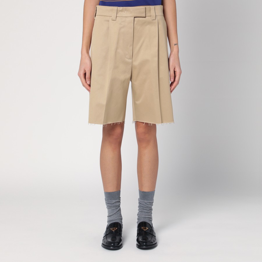 Beige Bermuda shorts in cotton