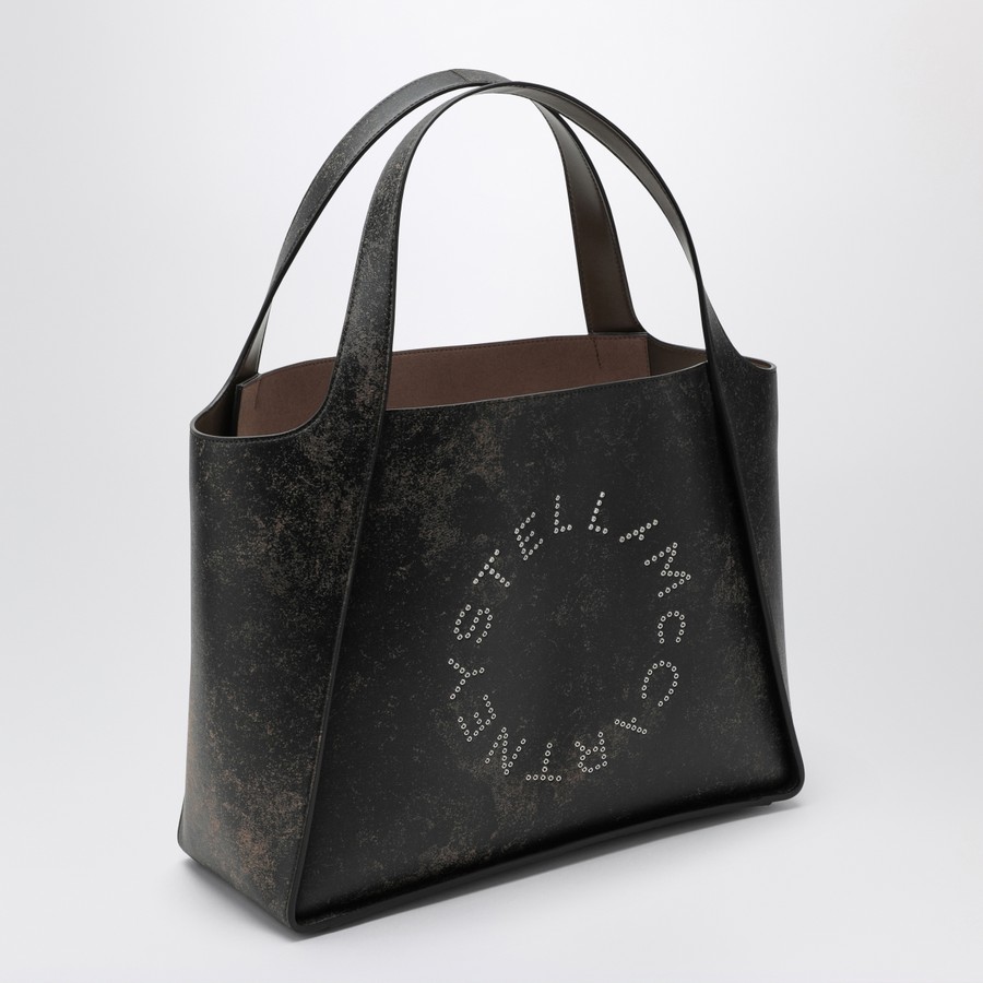 トートバッグ Stella Mccartney Large Stella Logo Bag With Aged Effect Women Balsam Logo Crossbody Tote Bag | Stella McCartney EE