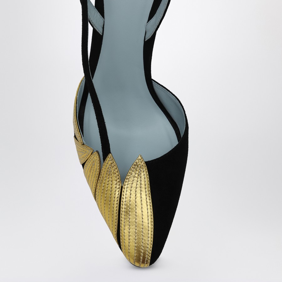 【関税&送料込み】Valentino Garavani High Slingback Folief Valentino Garavani High slingback Foliefoliage black and