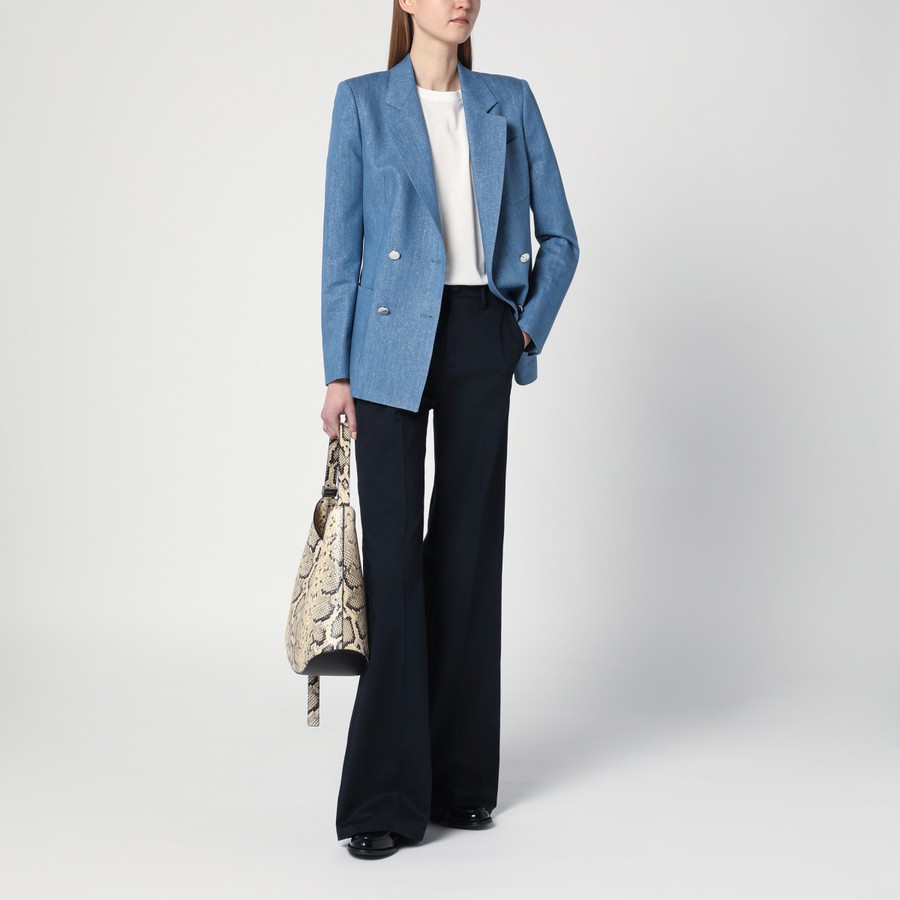 Tagliatore Light blue double-breasted jacket in denim
