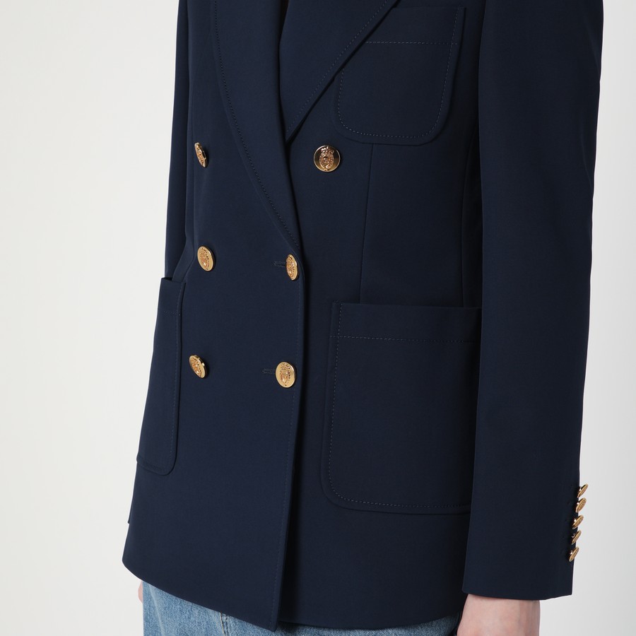 ジャケット GUCCI DOUBLE-BREASTED BLUE JACKET IN COTTON Gucci Double-Breasted Blue Jacket In Cotton – LOZURI®