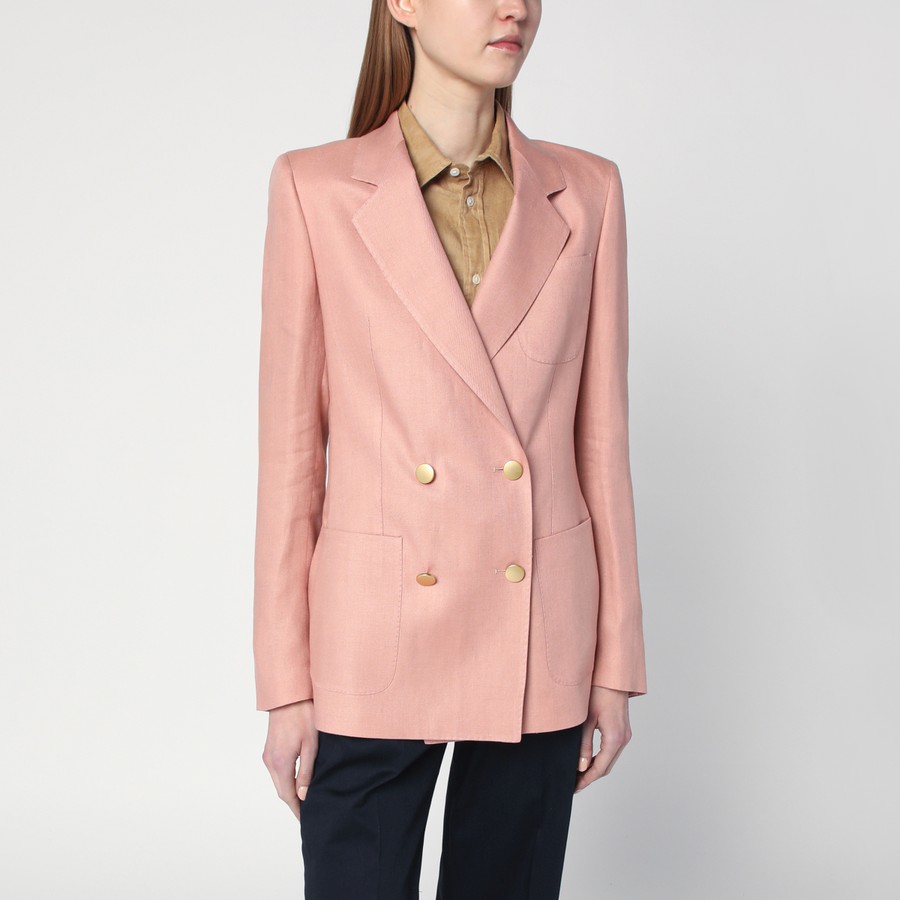 ジャケット TAGLIATORE PINK BLAZER Tagliatore Pink linen double-breasted jacket | TheDoubleF