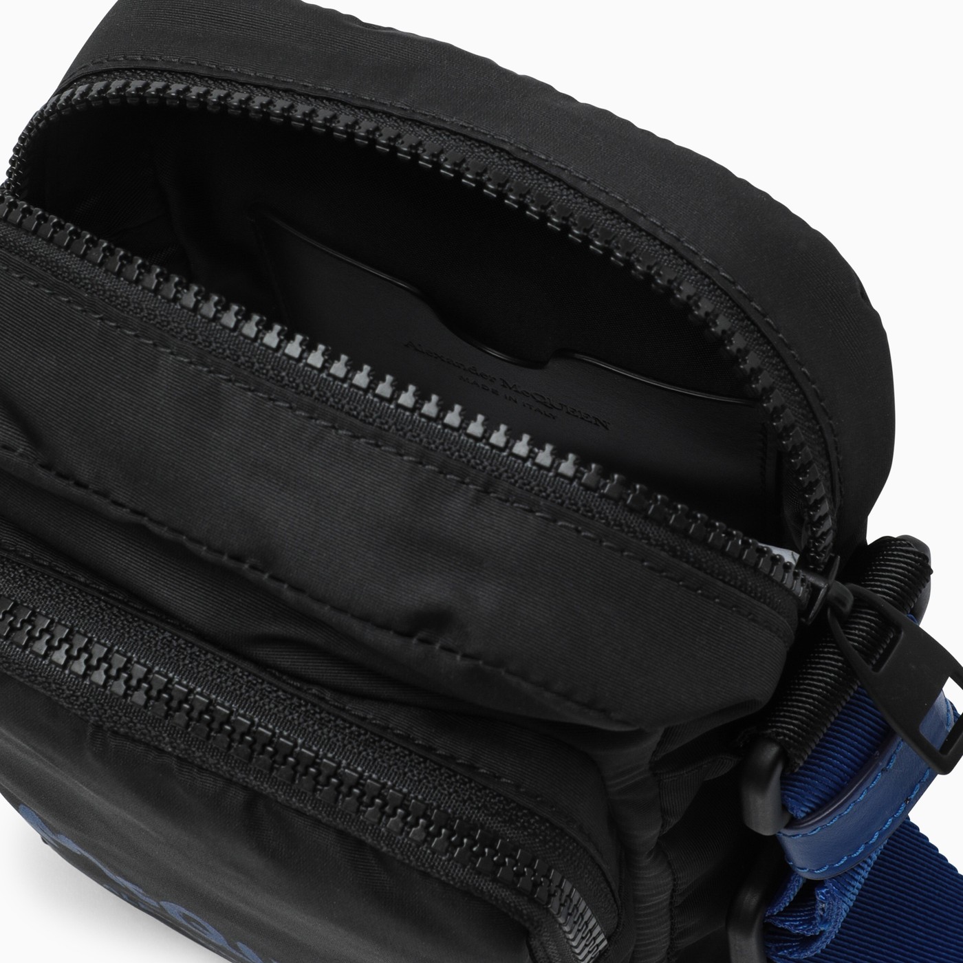 Alexander McQueen Black nylon messenger bag with logo TheDoubleF
