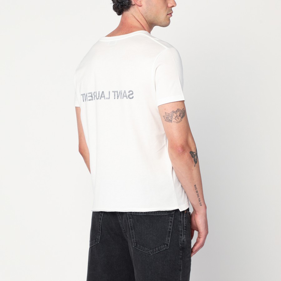 Tシャツ・カットソー SAINT LAURENT Men T-shirt White 663278Y37AW 9744 Saint Laurent reverse t-shirt | Saint Laurent | YSL EE
