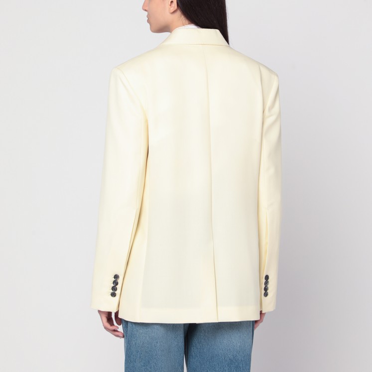 ジャケット AMI PARIS Ivory wool oversize blazer (FBV311WV0026 185) Ami Paris Powder double-breasted jacket | TheDoubleF