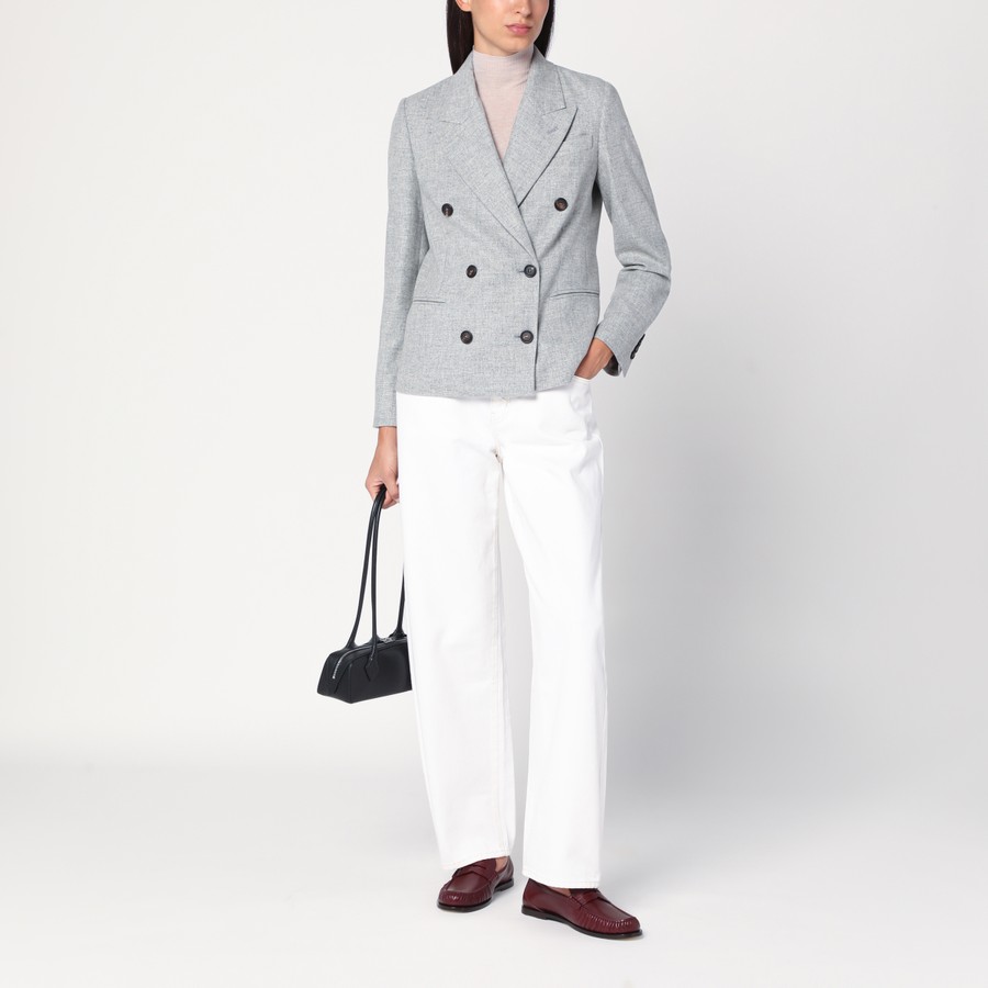 ジャケット Brunello Cucinelli Grey Double-Breasted Wool Jacket Brunello Cucinelli Grey Double Breasted Jacket