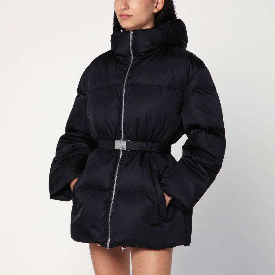 PRADA｜JACKETS (292096 1WQ8 F0002) Black Light Re-Nylon hooded puffer jacket | PRADA