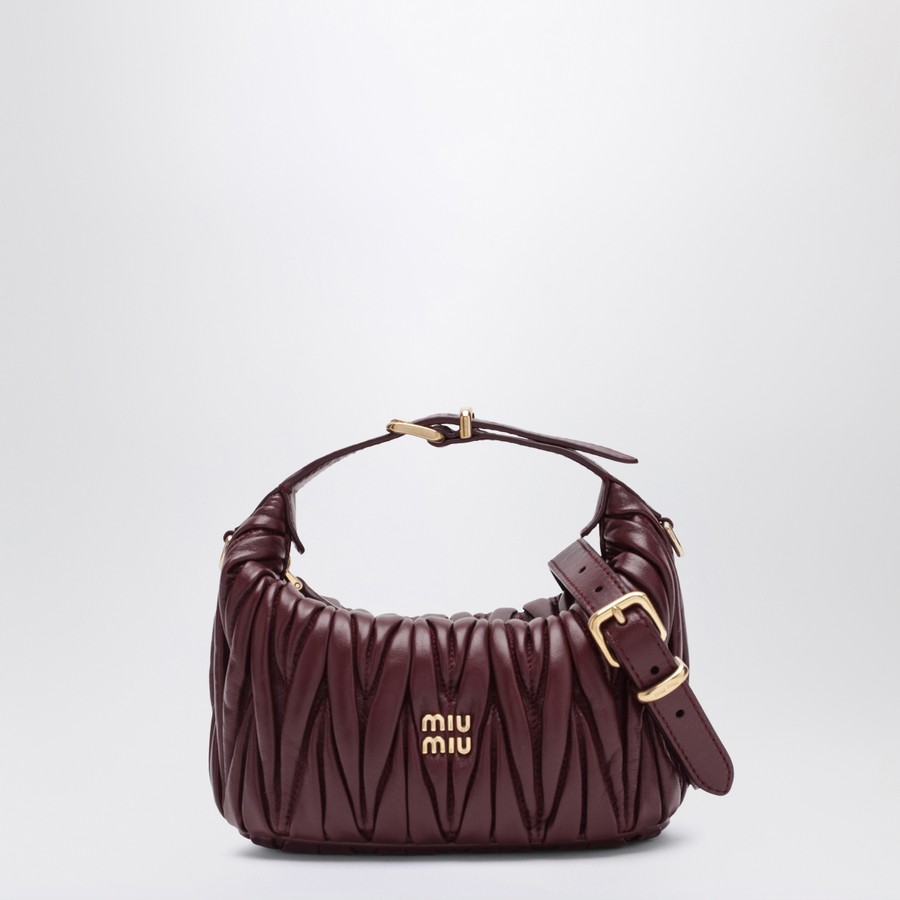 Miu Miu Bordeaux quilted nappa pouch TheDoubleF