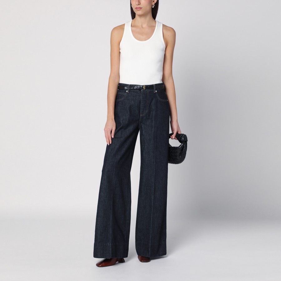 デニム・ジーパン BOTTEGA VENETA Woman Jeans Denim 813509V0W20 4245 Bottega Veneta Indigo-coloured palazzo jeans | TheDoubleF