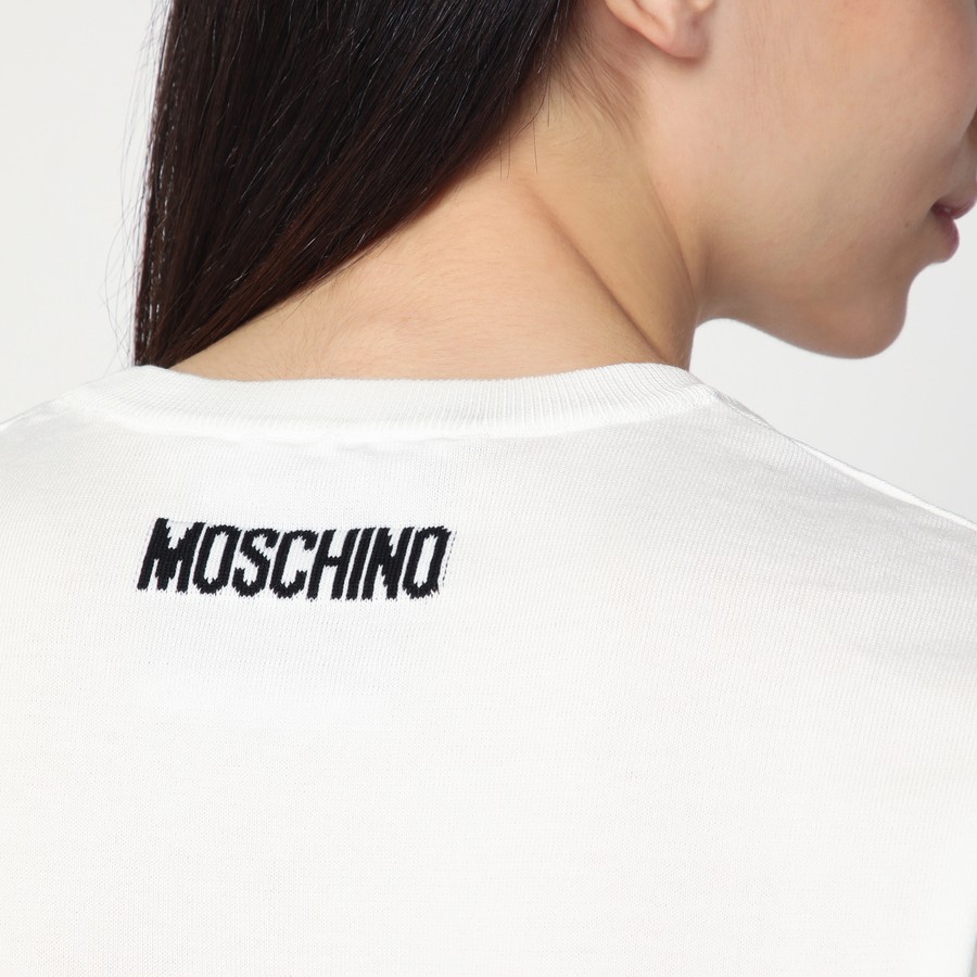Moschino Get Happy white cotton sweater | TheDoubleF