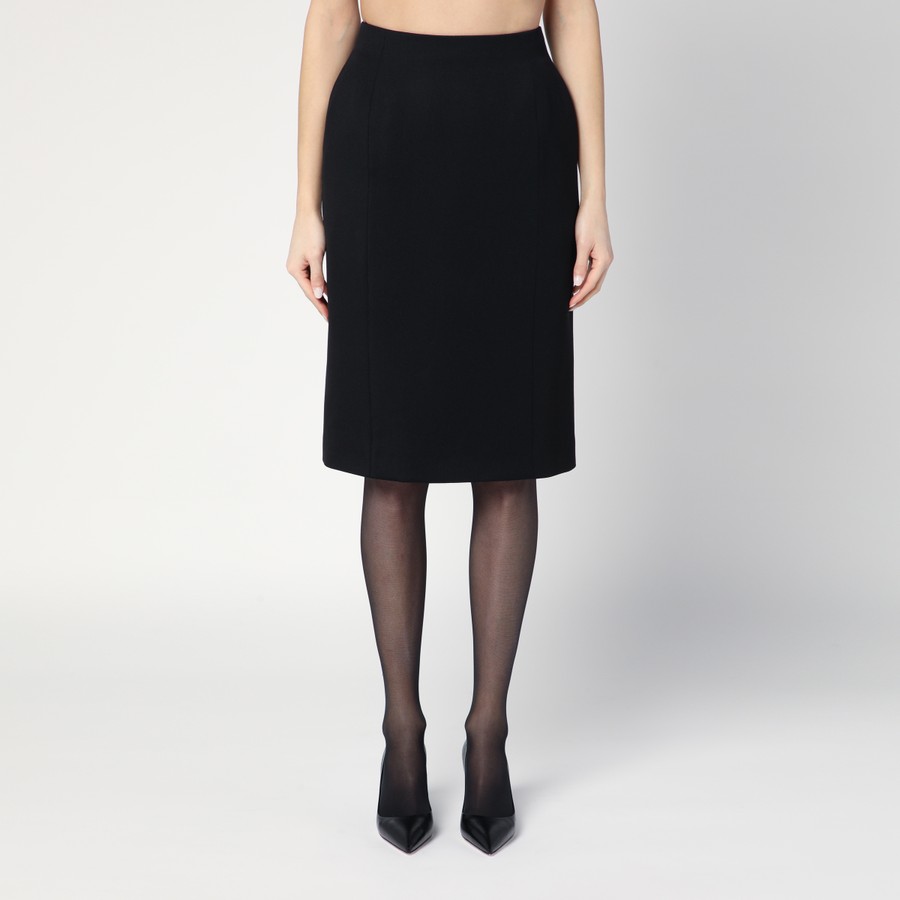 スカート BALENCIAGA Women Mid Skirts 814083TPT24 1000 BLACK Balenciaga Black Hourglass midi skirt | TheDoubleF
