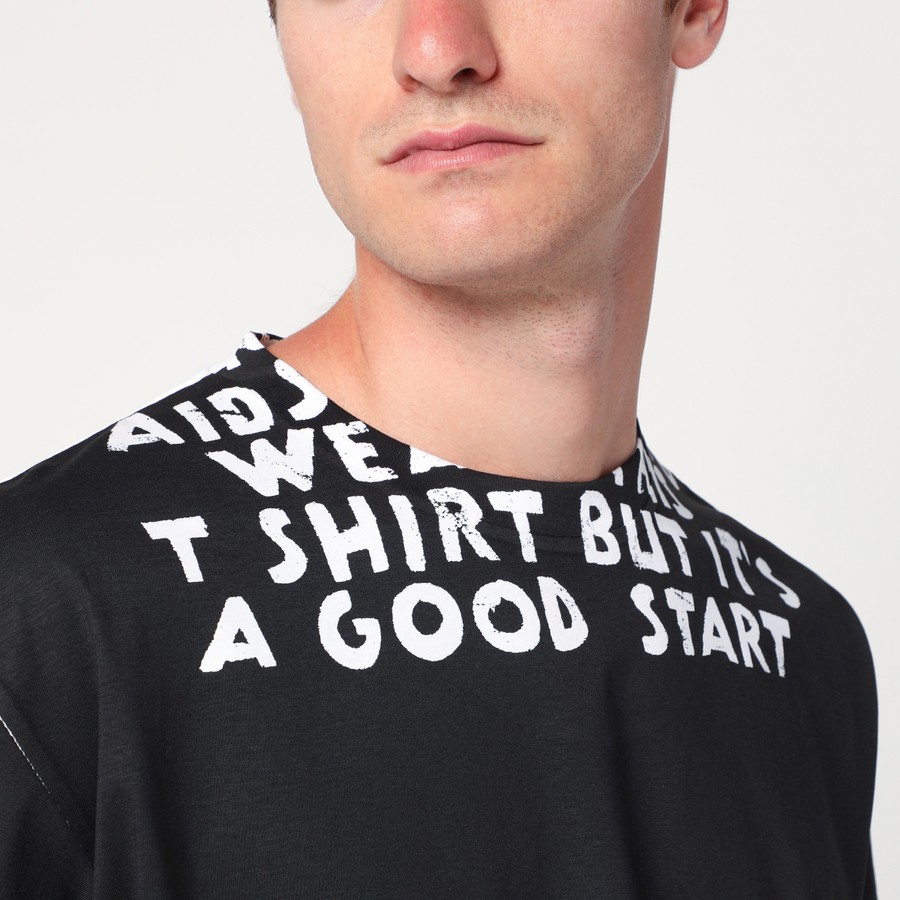 MM6 Maison Margiela White/black cotton AIDS T-shirt | TheDoubleF