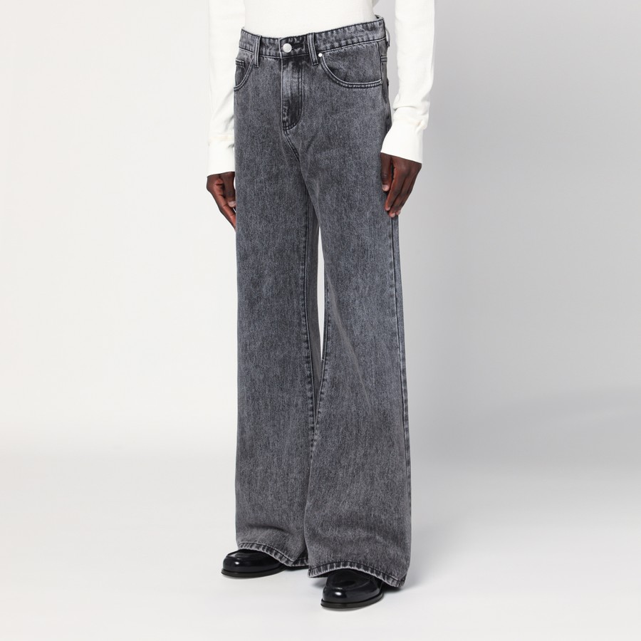 Basketcase Gallery Wide-leg black washed jeans | TheDoubleF