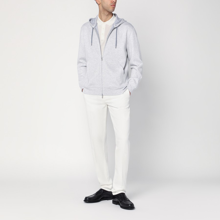パーカー・フーディ Brunello Cucinelli Light Grey Sweatshirt In Cotton Blend Brunello Cucinelli Light grey sweatshirt in cotton blend