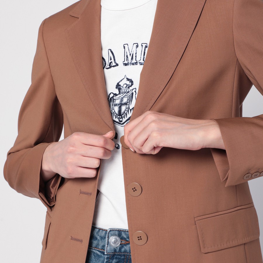 ジャケット MAX MARA STUDIO SINGLE-BREASTED JACKET IN HAZELNUT COLOUR Max Mara Studio Single-breasted jacket in hazelnut colour