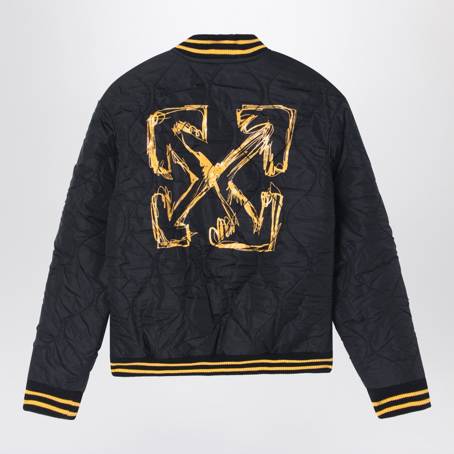 Off-White™ Black/yellow nylon bomber jacket | TheDoubleF