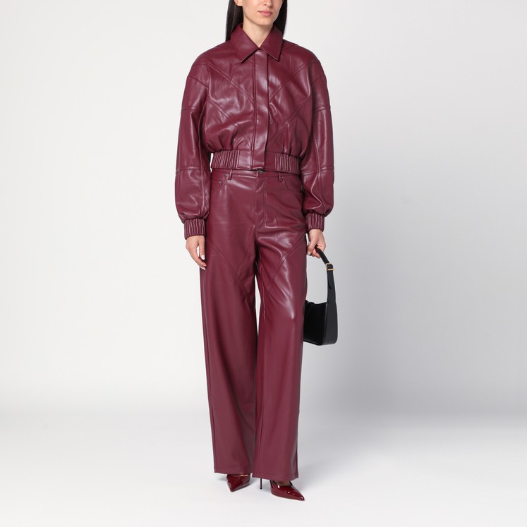 Stella Mccartney Wide Jazzberry-Colored Wool Trousers