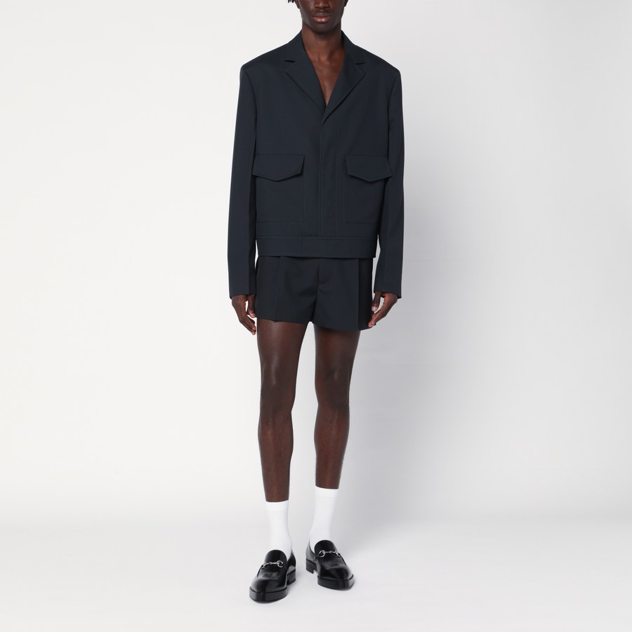 ジャケットその他 GUCCI Men Jacket 809595Z7AL3 1212 GREY GUCCI Dark grey jacket in wool gabardine | TheDoubleF