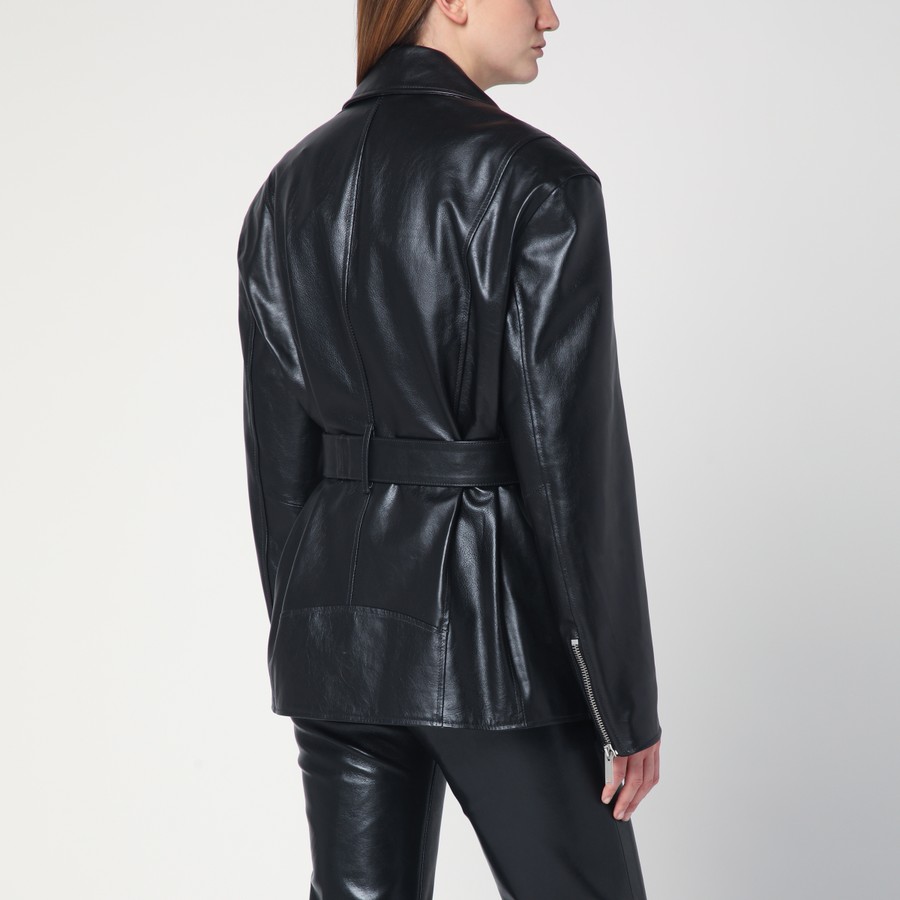 ジャケット HALFBOY Black belted leather jacket HALFBOY Black belted leather jacket | TheDoubleF