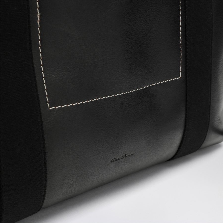 Rick Owens Black leather trolley tote | TheDoubleF